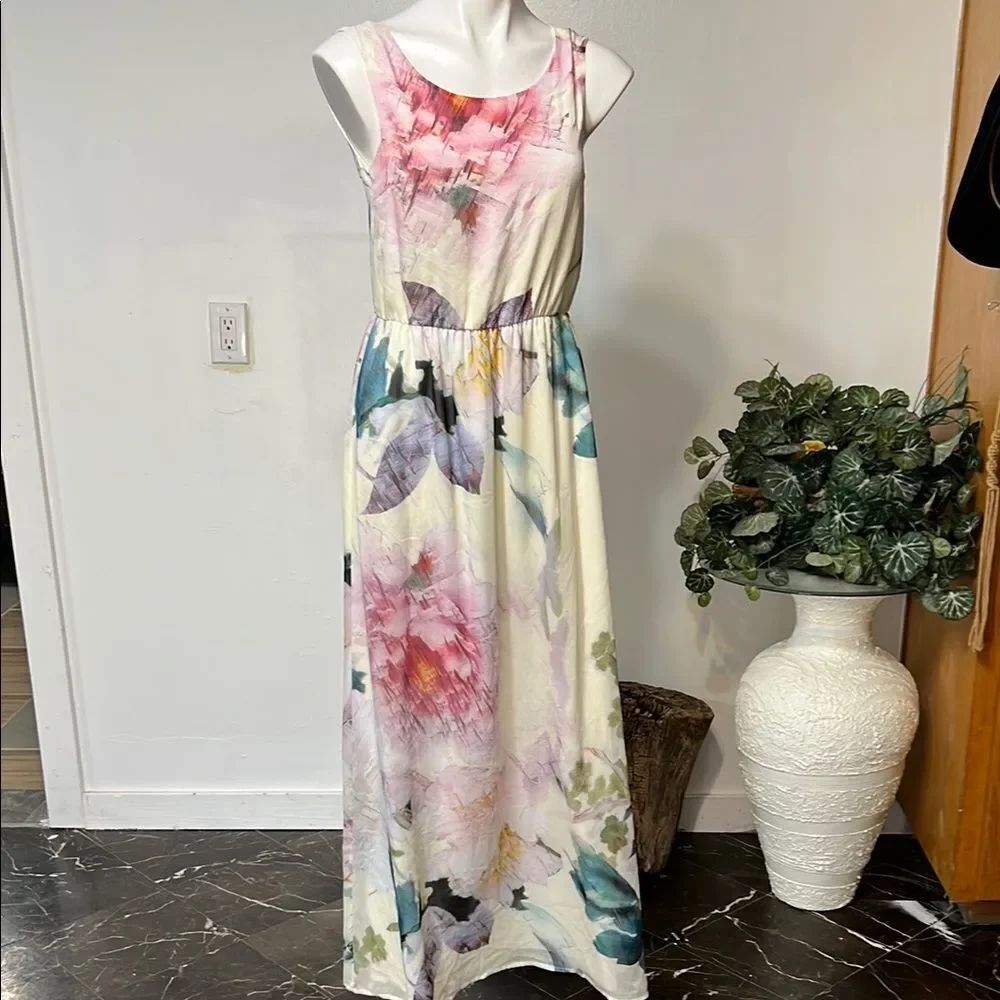 Liza luxe Floral Sleeveless Maxi Dress